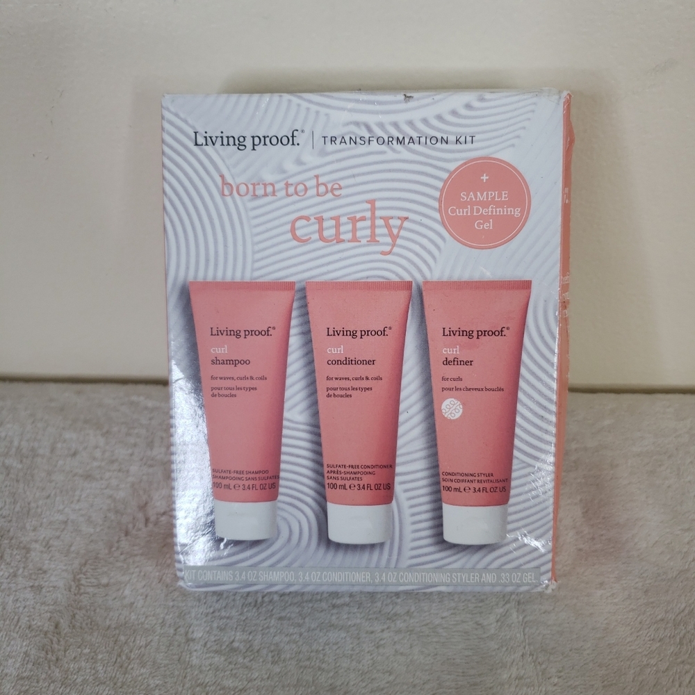 Living Proof Transformation Kit Born To Be Curly+Sample 3.4 oz Each Tube